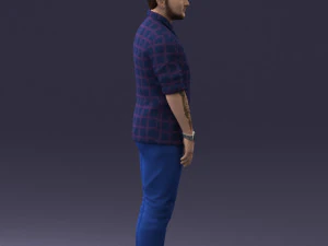 man in blue shirt 1121-17 3D Model