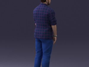man in blue shirt 1121-17 3D Модель