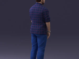 man in blue shirt 1121-17 3D Model