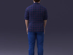 man in blue shirt 1121-17 3D Model