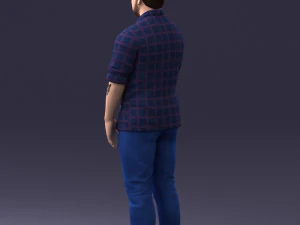 man in blue shirt 1121-17 3D Model