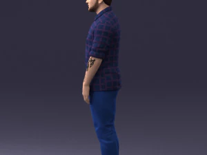 man in blue shirt 1121-17 3D Model