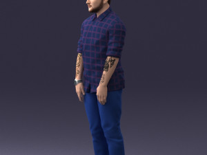man in blue shirt 1121-17 3D Модель