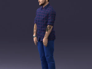 man in blue shirt 1121-17 3D Model