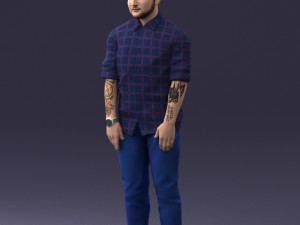 man in blue shirt 1121-17 3D Модель