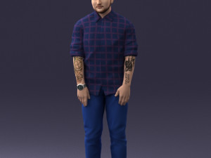 man in blue shirt 1121-17 3D Модель