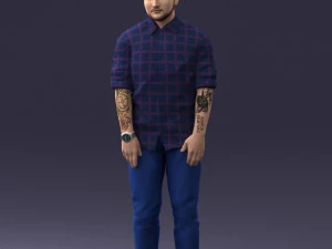 man in blue shirt 1121-17 3D Model