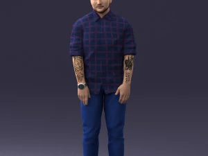 man in blue shirt 1121-17 3D Model