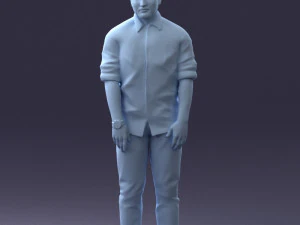 man in blue shirt 1121-17 3D Model