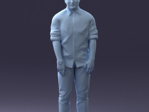man in blue shirt 1121-17 3D Модель