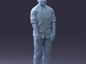man in blue shirt 1121-17 3D Model