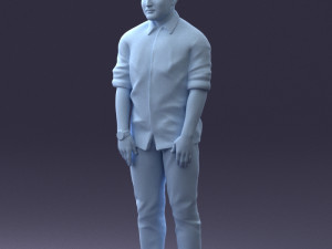 man in blue shirt 1121-17 3D Модель