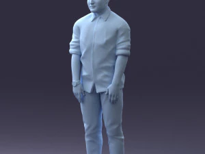 man in blue shirt 1121-17 3D Model