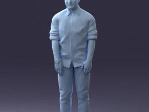 man in blue shirt 1121-17 3D Model