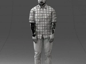 man in blue shirt 1121-17 3D Model