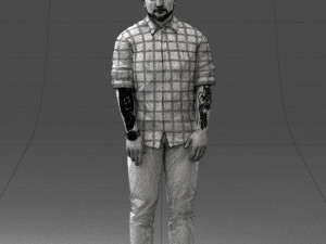 man in blue shirt 1121-17 3D Модель