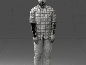 man in blue shirt 1121-17 3D Model