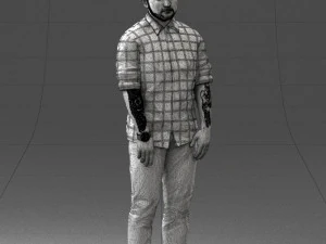 man in blue shirt 1121-17 3D Model