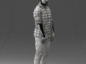 man in blue shirt 1121-17 3D Модель