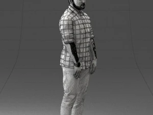 man in blue shirt 1121-17 3D Model