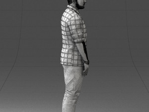 man in blue shirt 1121-17 3D Модель