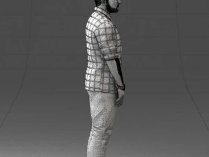 man in blue shirt 1121-17 3D Model
