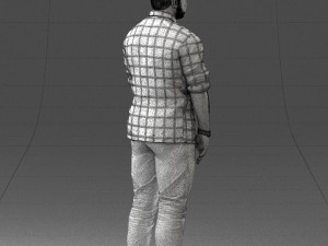 man in blue shirt 1121-17 3D Модель