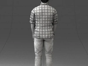 man in blue shirt 1121-17 3D Model