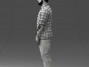 man in blue shirt 1121-17 3D Model