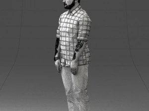 man in blue shirt 1121-17 3D Model