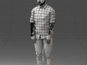 man in blue shirt 1121-17 3D Модель