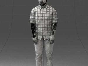 man in blue shirt 1121-17 3D Model