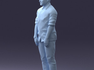 man in blue shirt 1121-17 3d print ready Modello di stampa 3D