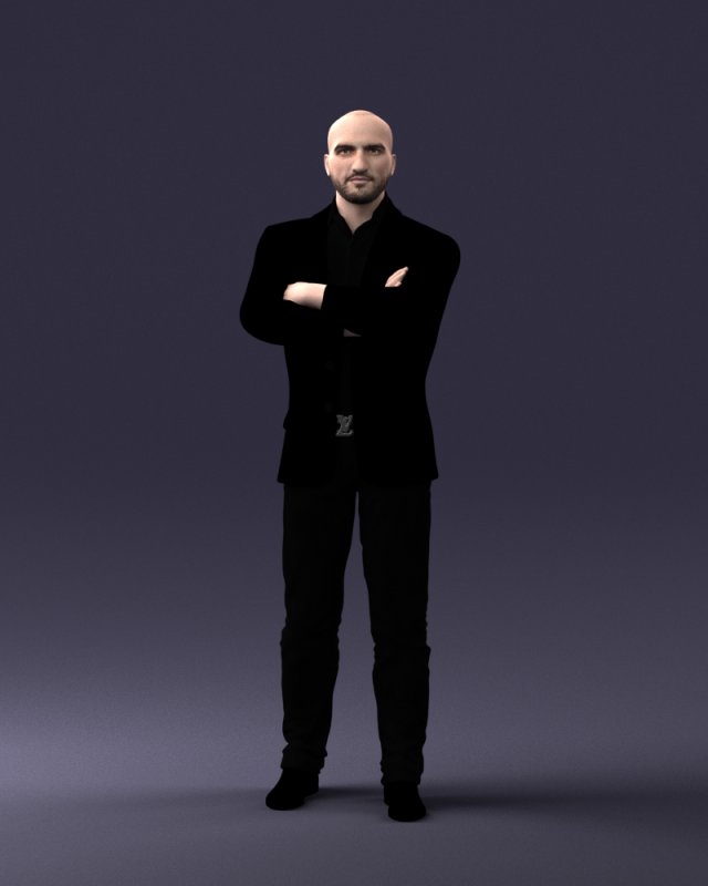 man in black suit 1121-18 Modelo 3D .c4d .max .obj .3ds .fbx .stl .blend 