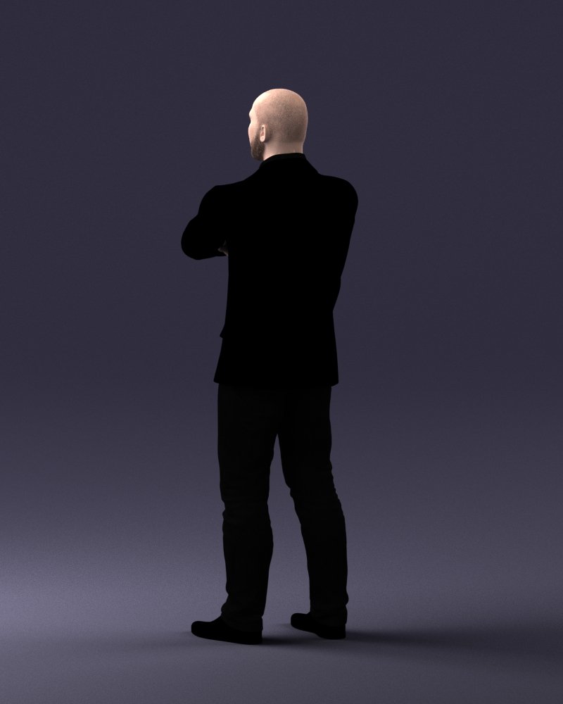 man in black suit 1121-18 3D Model in Man 3DExport