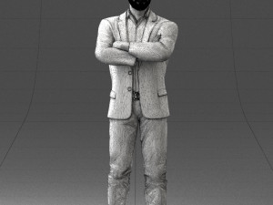 man in black suit 1121-18 Modelo 3D