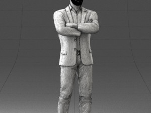 man in black suit 1121-18 Modelo 3D