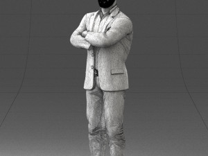 man in black suit 1121-18 Modelo 3D