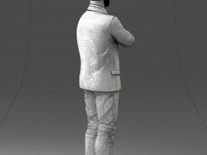 man in black suit 1121-18 3d print ready Model Cetak 3D