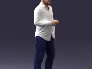 man in white shirt 1121-19 3D Model