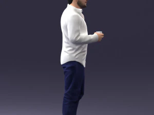 man in white shirt 1121-19 3D Model