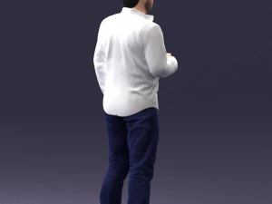 man in white shirt 1121-19 3D Model