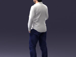 man in white shirt 1121-19 3D Model