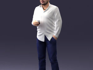man in white shirt 1121-19 3D Model
