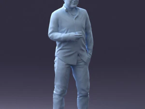 man in white shirt 1121-19 3D Model