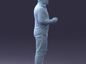 man in white shirt 1121-19 3D Model