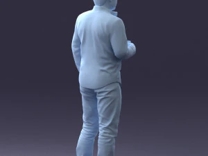 man in white shirt 1121-19 3D Model
