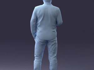 man in white shirt 1121-19 3D Model