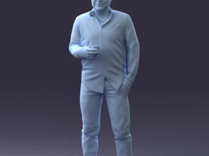 man in white shirt 1121-19 3D Model