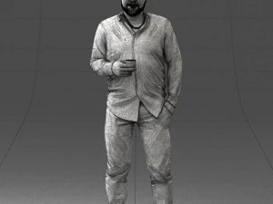man in white shirt 1121-19 3D Model